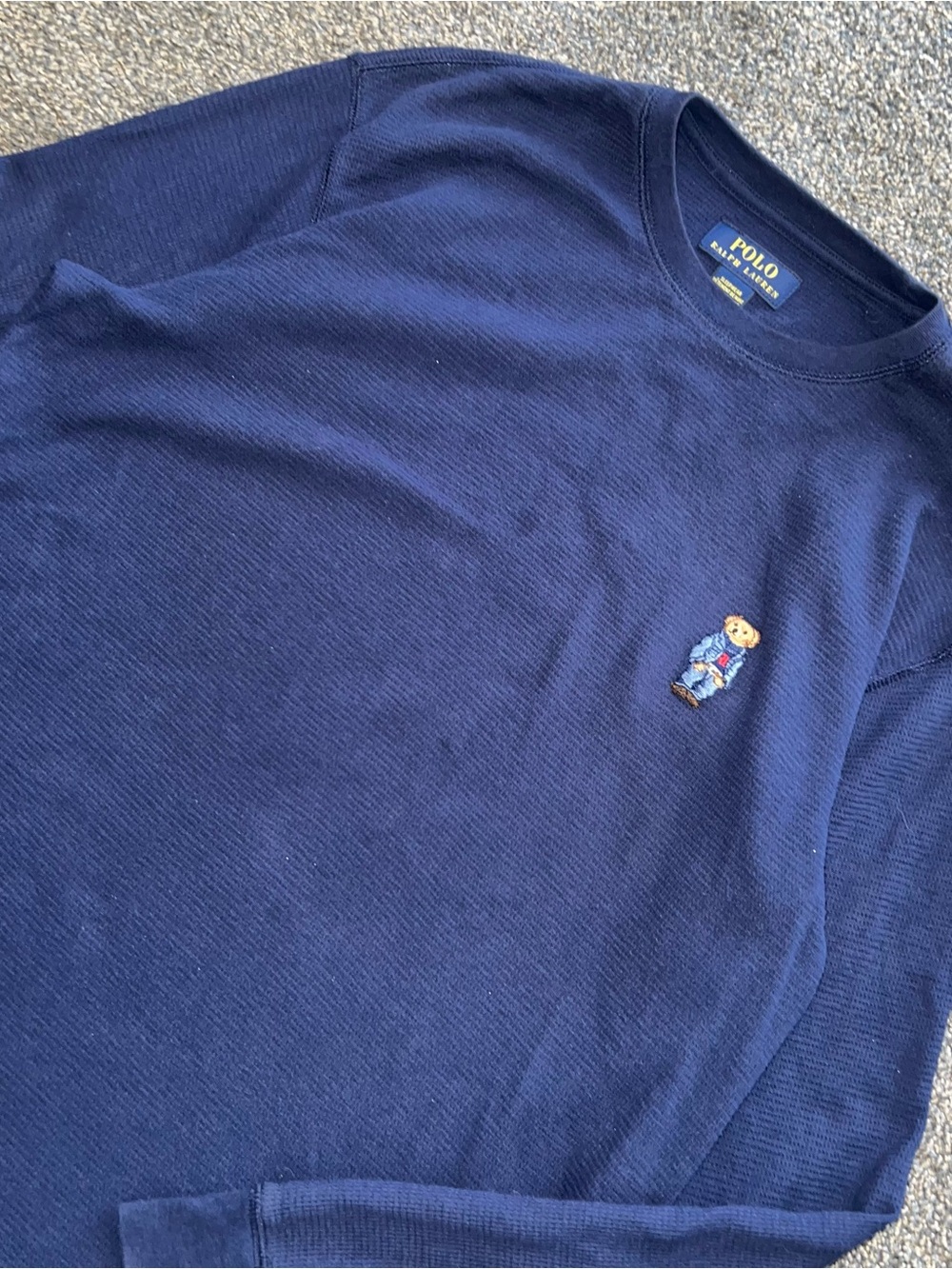 Polo Ralph Lauren Sleepwear Thermal Long Sleeve Cozy Bear Shirt Men’s Size Large